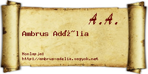 Ambrus Adélia névjegykártya